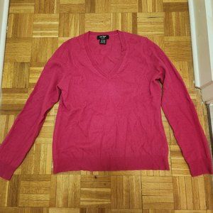 Pink cashmere vneck sweater- Lord and Taylor. Size large